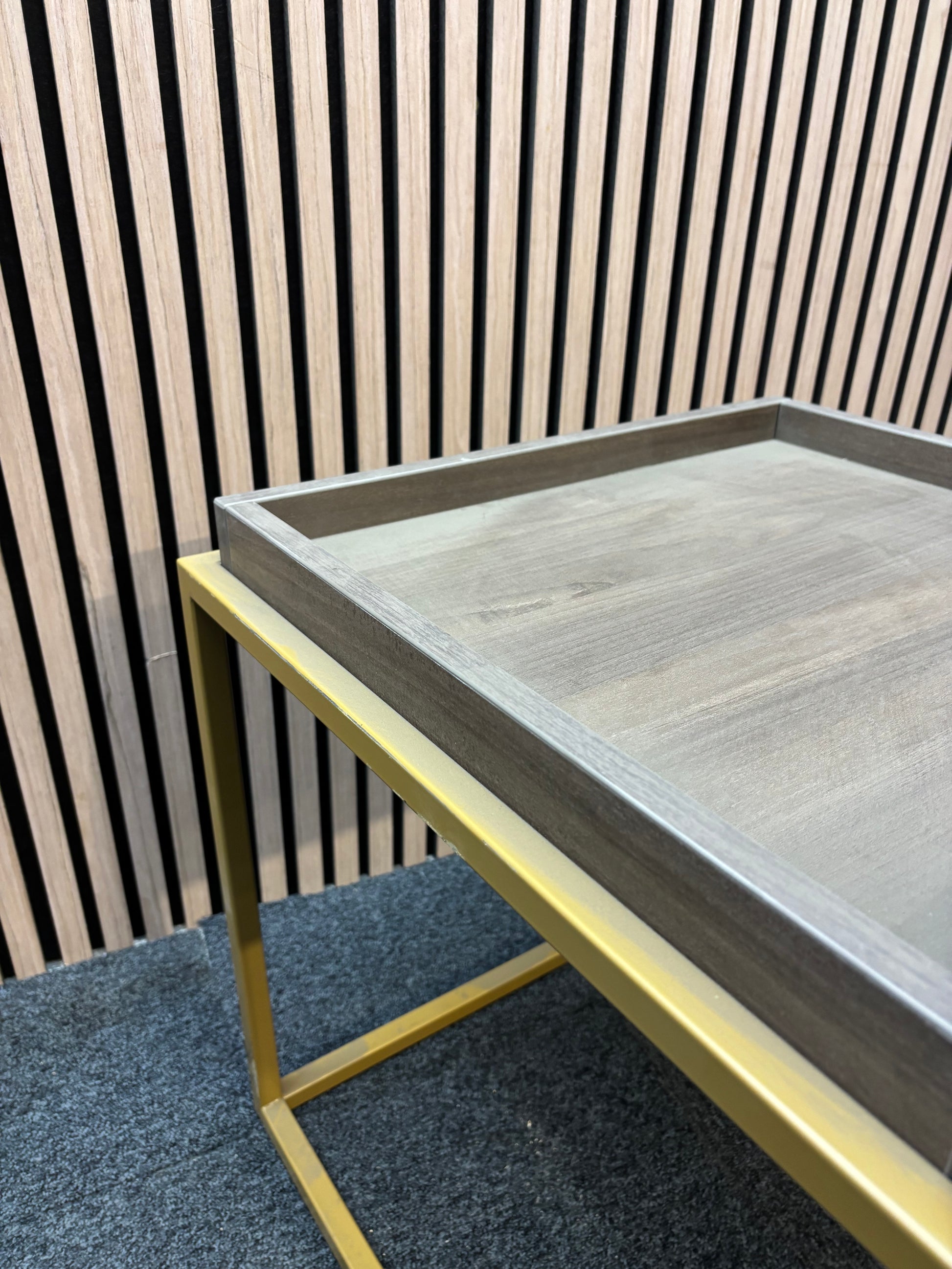 Parma square side table with a steel frame