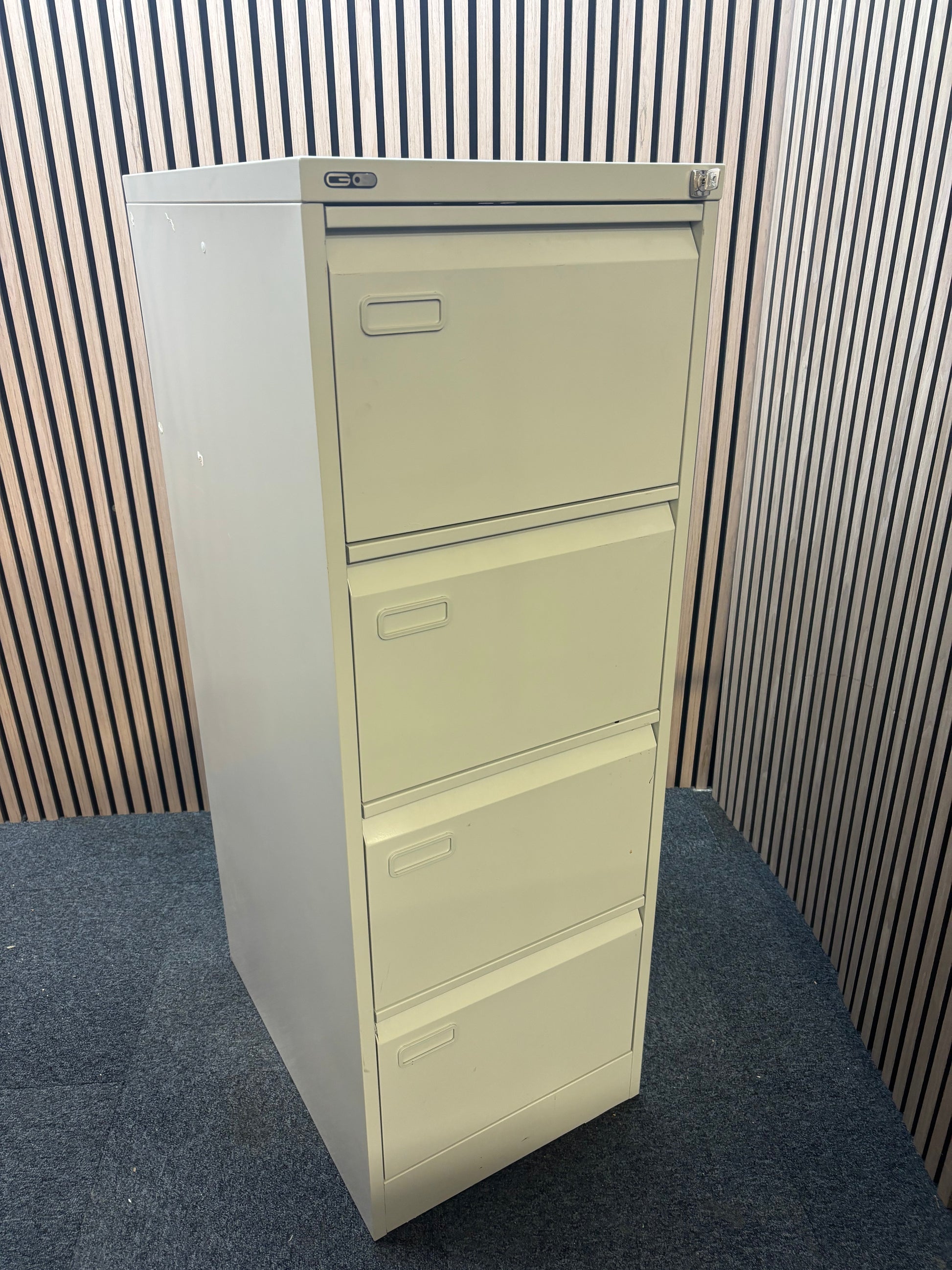 Grey GEO 4 drawer filing cabinet (H 102 x W 46 x D 62 cm)
