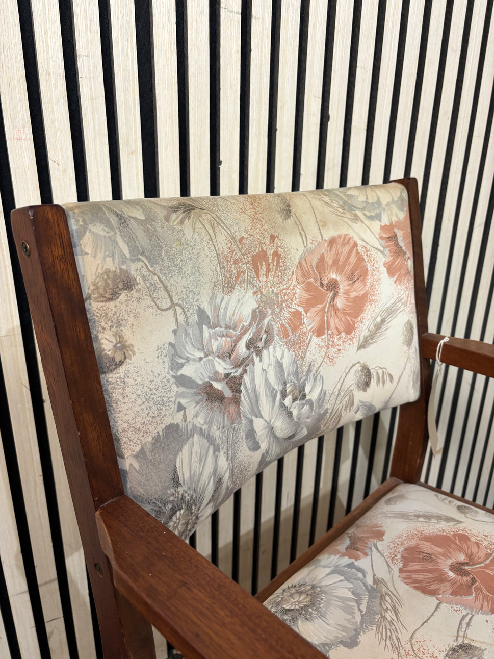 Solid dark wood framed carvers chair 2226