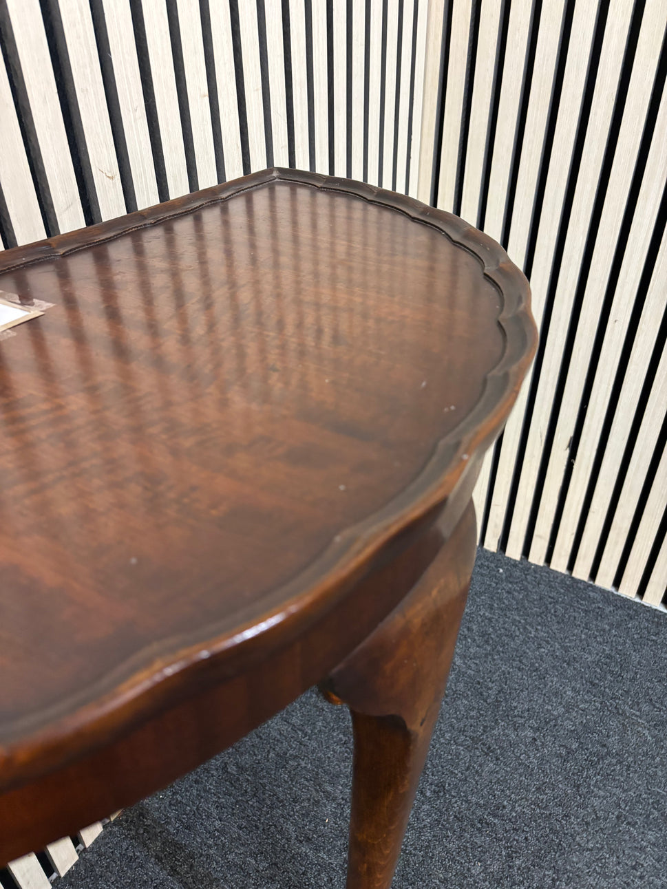 Mahogany framed half moon table (H 74 x W 73 x D 38 cm) 2226