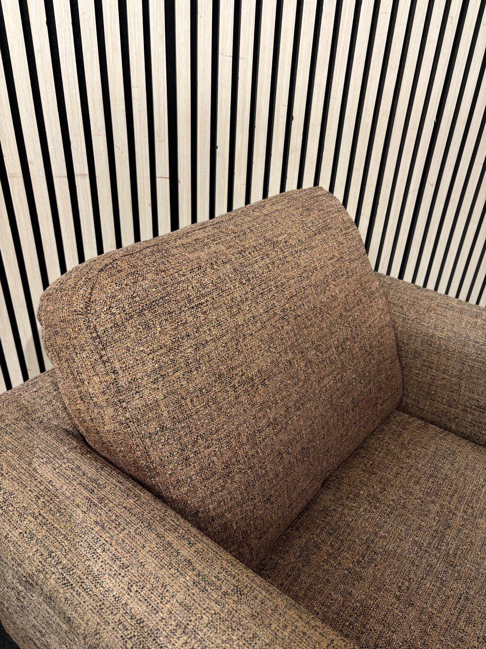 Dark brown fabric solid framed armchair 2226