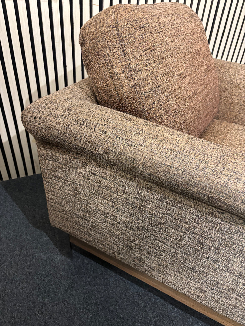 Dark brown fabric solid framed armchair 2226
