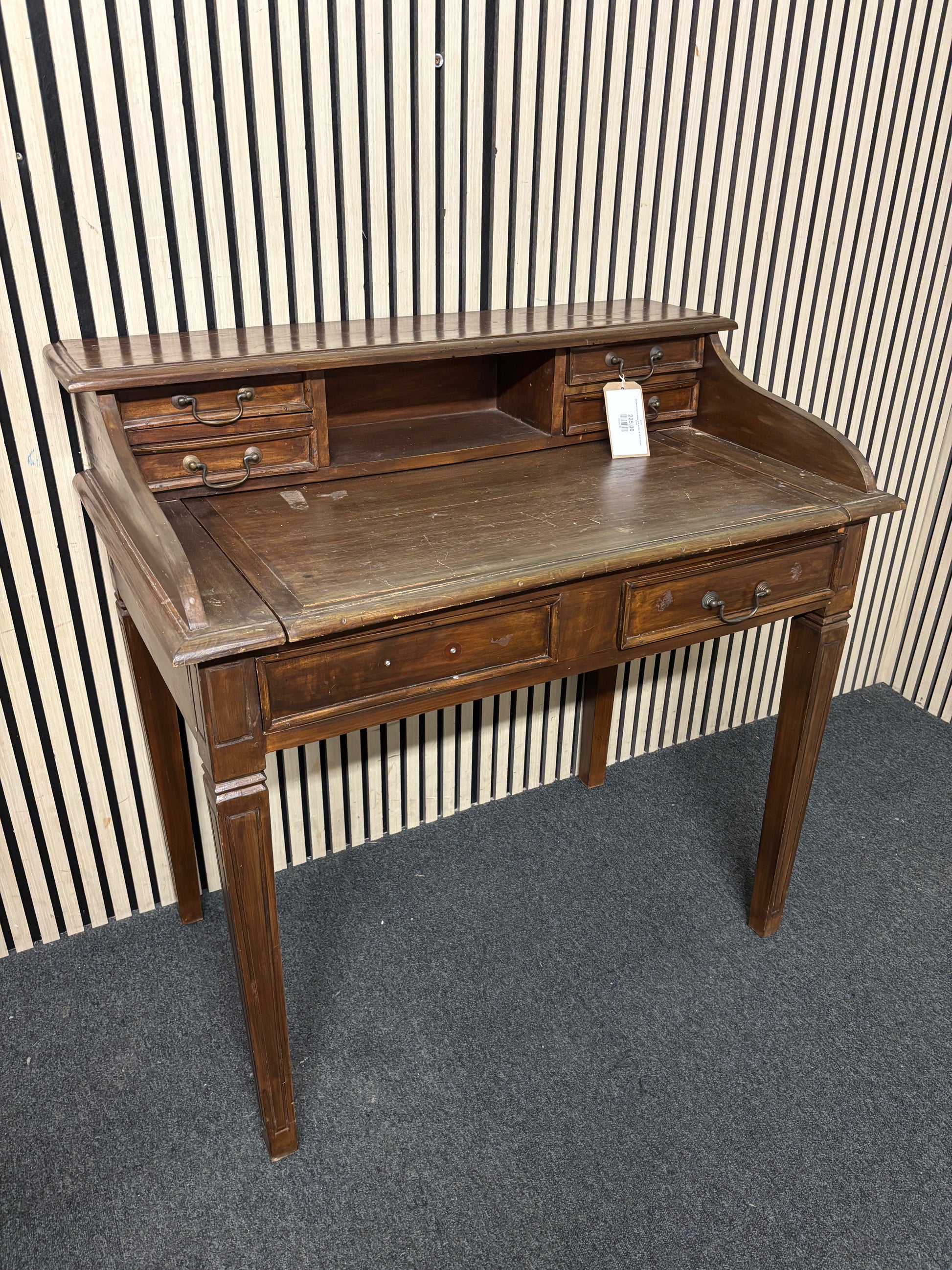 Dark wood stained writing desk (H 100 x W 100 x D 60 cm) 43555