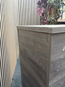 Wooden 600 desk high pedestal (600mm deep) - Grey Oak