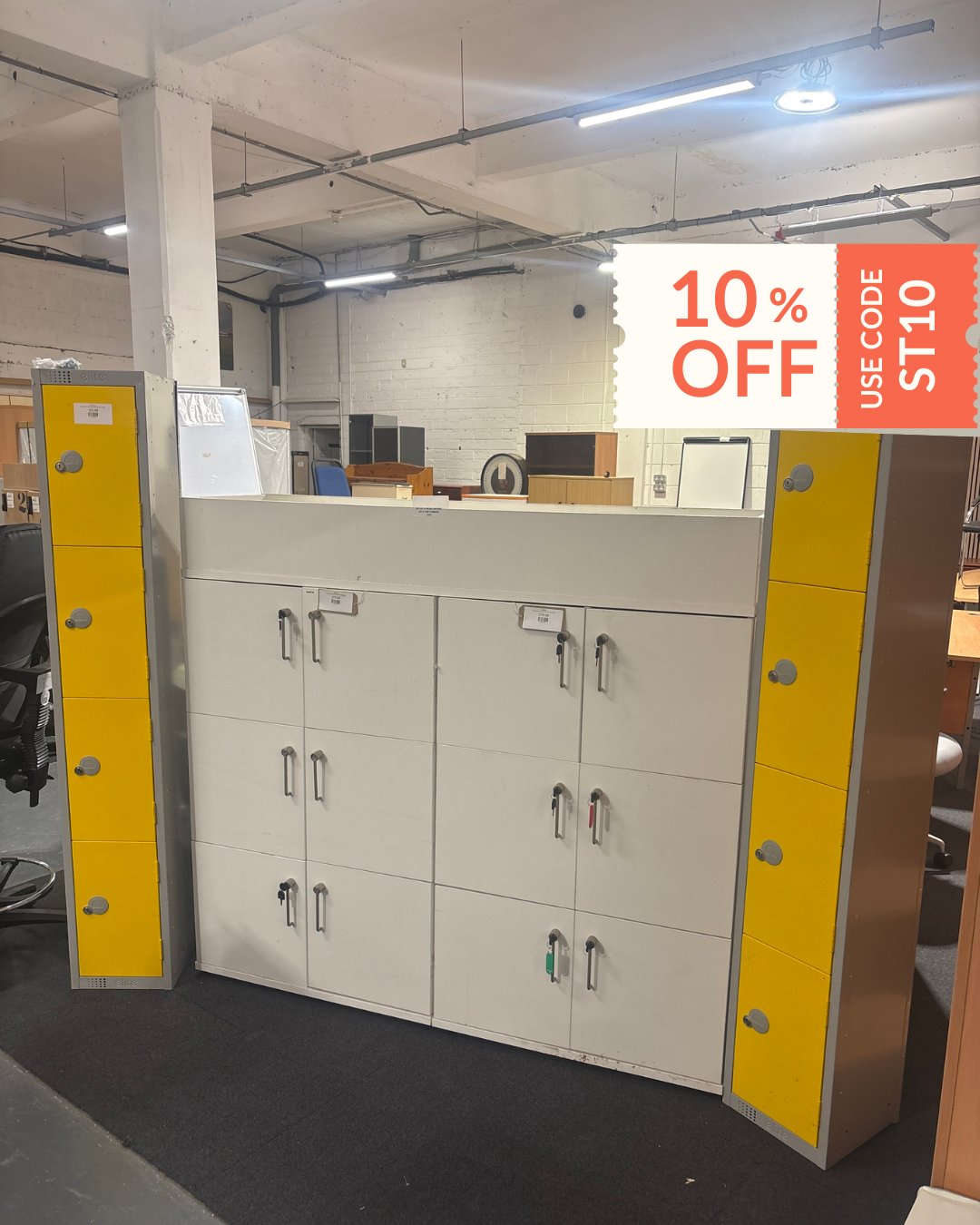 Solid White 6 Door Personal Locker With Keys
