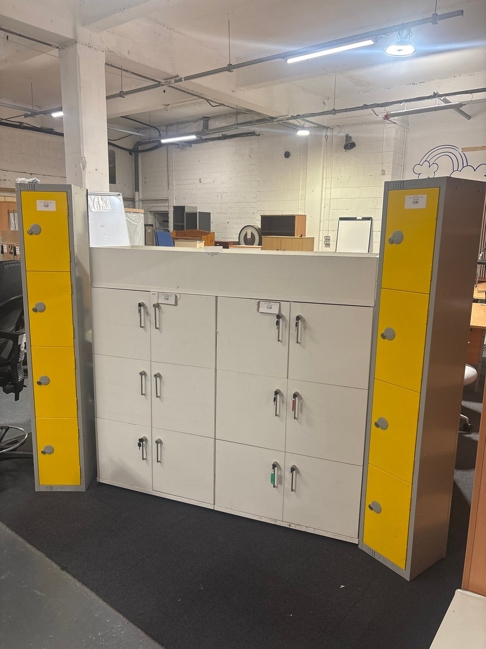 Solid White 6 Door Personal Locker With Keys