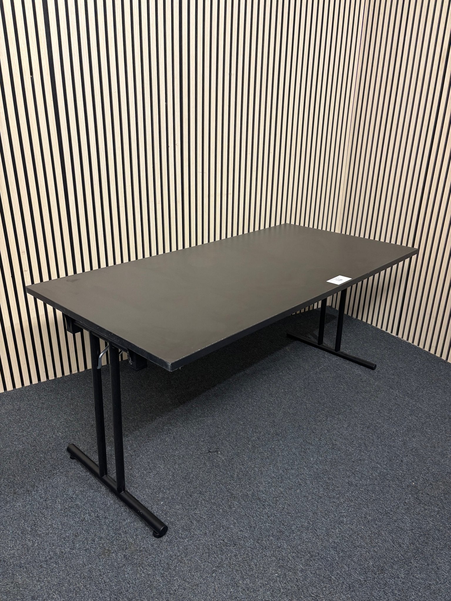 NEW Rectangular deluxe flip top meeting table with black frame 1600*800