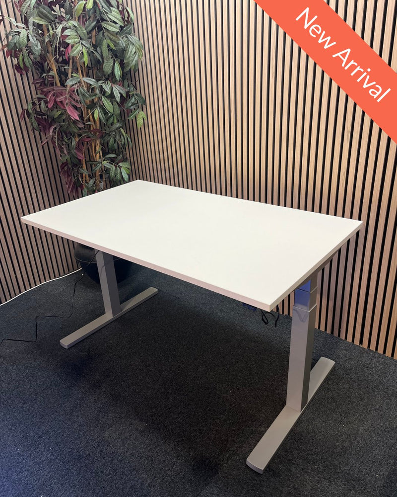 NEW Elevate twin motor height adjustable desk frame in silver with chosen desk tops from 1400-1600L in a choice of colours