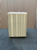 Grey leatherette with pattern fabric top (H 61 x W 43 x D 43 cm)