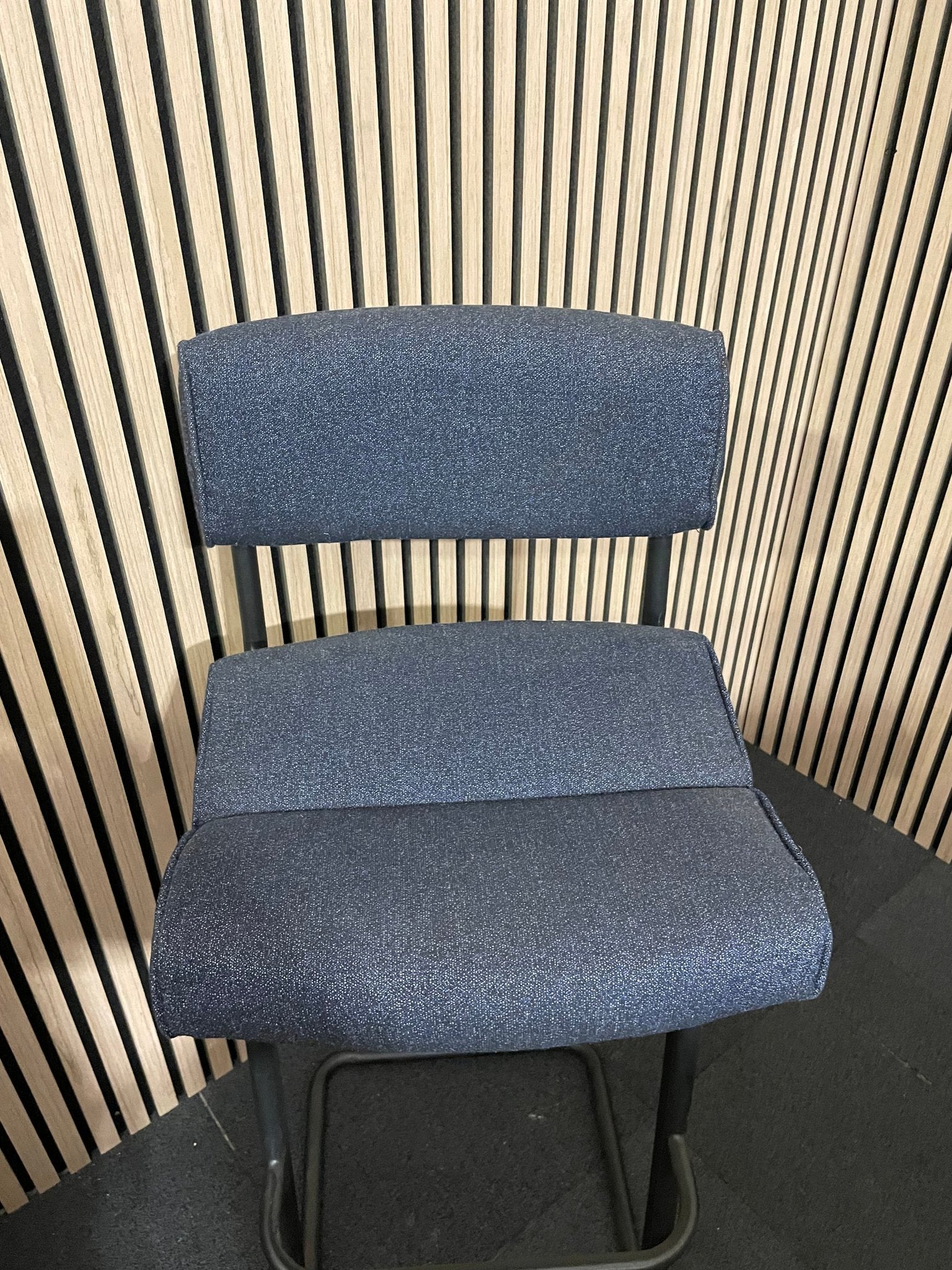 Ex-Demo Highback Navy Fabric Stool w/ Foot Rest