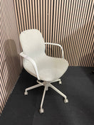 Ikea Style Cream Fabric Swivel Chair