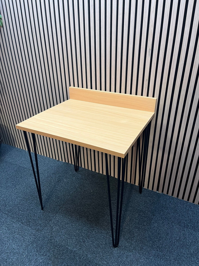 Beech laminate laptop study desk (W 60 x D 70 cm) with metal legs