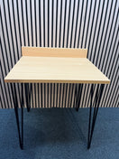 Beech laminate laptop study desk (W 60 x D 70 cm) with metal legs