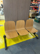 Wooden 3 seater bench with solid frame- no arms