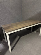 Dark wood 1600*600 metal framed second hand straight desk