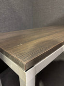 Dark wood 1600*600 metal framed second hand straight desk