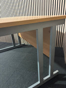 Beech 1200*800 second hand straight desk with silver cantilever frame