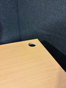 Beech second hand 1200*800 straight desk with silver legs and matching modesty panel