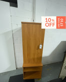 Tall cherry laminate combo unit, base open froted storage unit on castors with single door tall storage unit. 178Hx60Dx60W Qty of 3 no. in stock. Price invc VAT