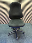 High back height adjustable swivel office chair in black fabric with 5 star base