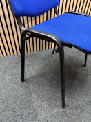 Blue Fabric Stacking Chair With Black Metal Frame Second Hand Grade A/B