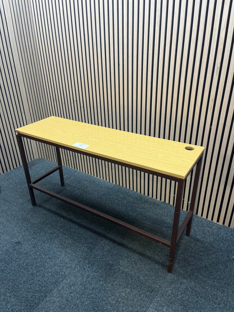 125 x 90 beech study desk with metal legs