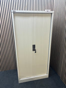 Side Open Tambour White - including 2 grey shelves (H 1650 x W 800 x D 490 mm)