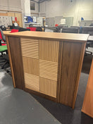 Beech and walnut reception reception counter (H 104 x W 120 x D 61 cm) J3908