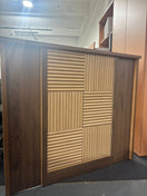 Beech and walnut reception reception counter (H 104 x W 120 x D 61 cm) J3908