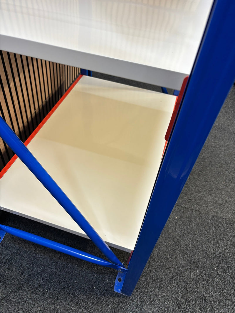 NEW All Metal HEAVY DUTY longspan racking 2000Hx1000Lx600D to include 2 no. upright, 4 no. shelf positions with metal shelves J3909