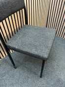 Charcoal fabric, black metal framed meeting chair J3952