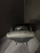 Odessa liquidated high back executive chair - black faux leather, polished metal base, height adjustable arms, price inc vat