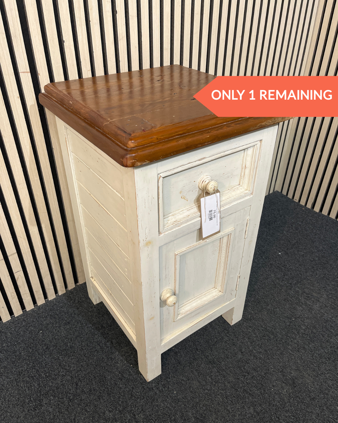 1 door 1 drawer cream painted solid wood locker 3126