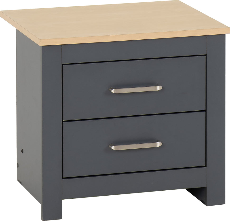NEW Portland 2 Drawer Bedside - grey/oak effect EUR 90.00 Flatpack or EUR 115.00 Assembled