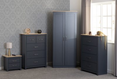 NEW Portland 3 drawer chest in grey laminate with oak effect top. EUR 145.00 Flatpack or EUR 180.00 Assembled