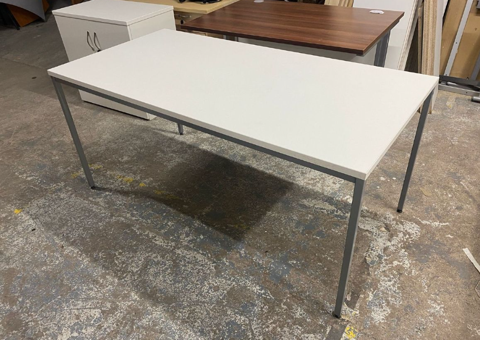 Rectangular Canteen table with silver or graphite frame 1400mm x 800mm - Various, finishes