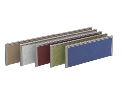 Straight desktop fabric screen - Various finishes (1800mm Wide x 400mm High)