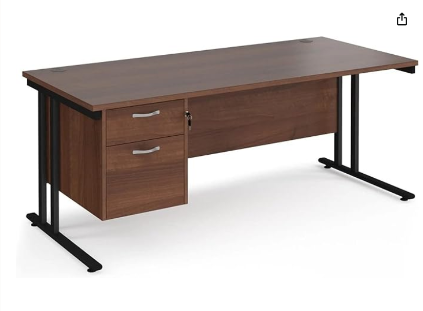 Straight desk 148 with fixed pedestal (1400mm x 800mm)