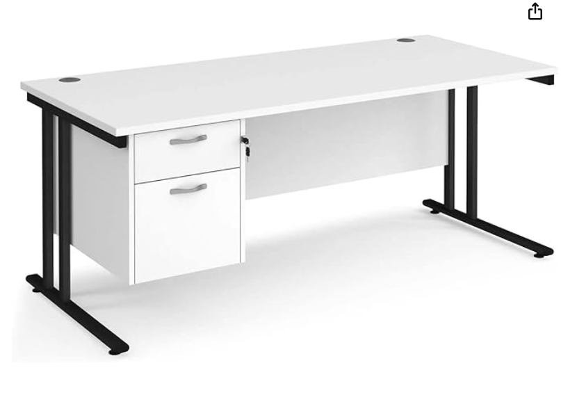 Straight desk 148 with fixed pedestal (1400mm x 800mm)