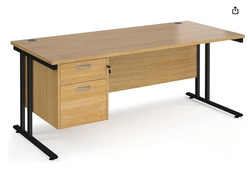 Straight desk 148 with fixed pedestal (1400mm x 800mm)