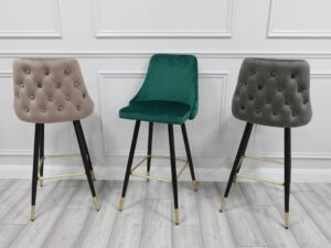 NEW Tuscany tall bar stool cw back (MINK fabric)