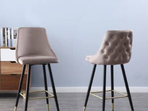 NEW Tuscany tall bar stool cw back (MINK fabric)