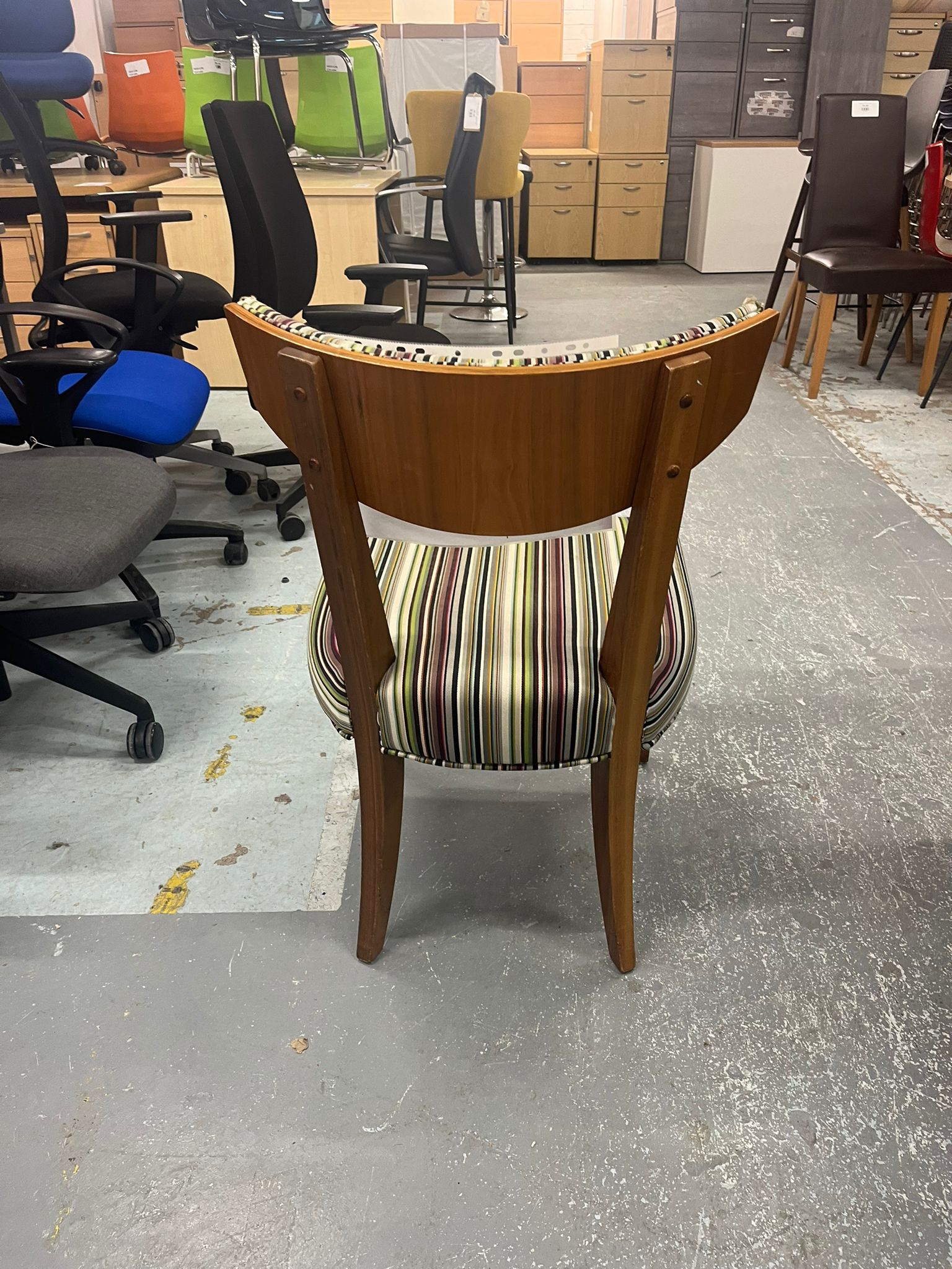 Paul Smith fabric, walnut frame bedroom chair Q4223