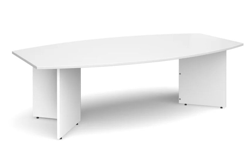 Barrel shape boardroom table 2400mm x 800 / 1300mm