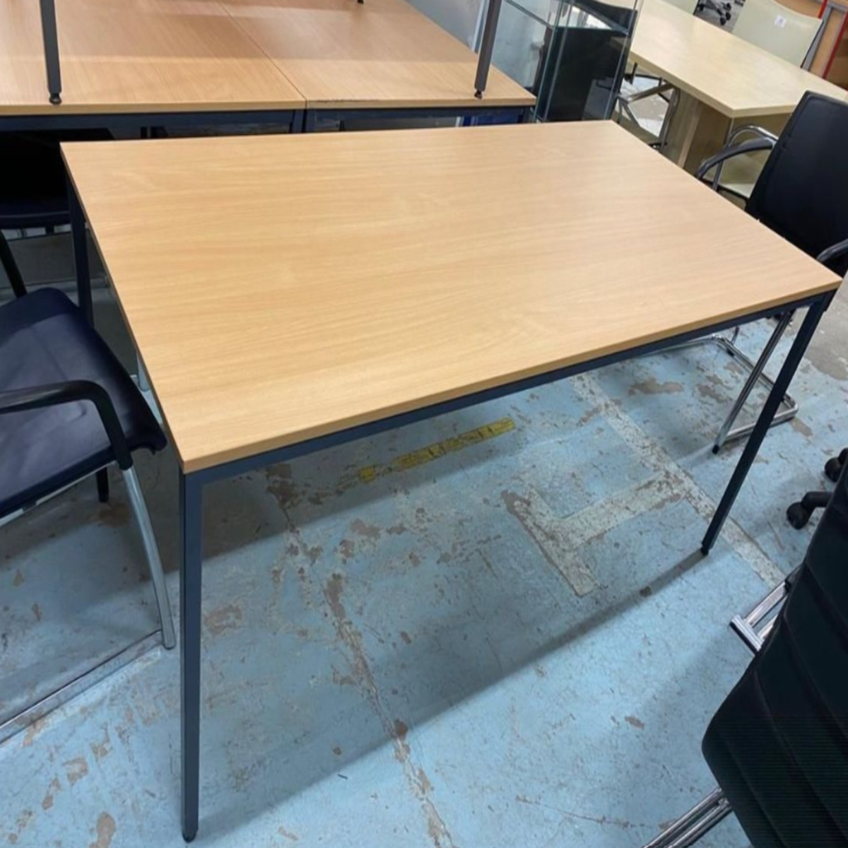 Rectangular Canteen table with silver or graphite frame 1400mm x 800mm - Various, finishes