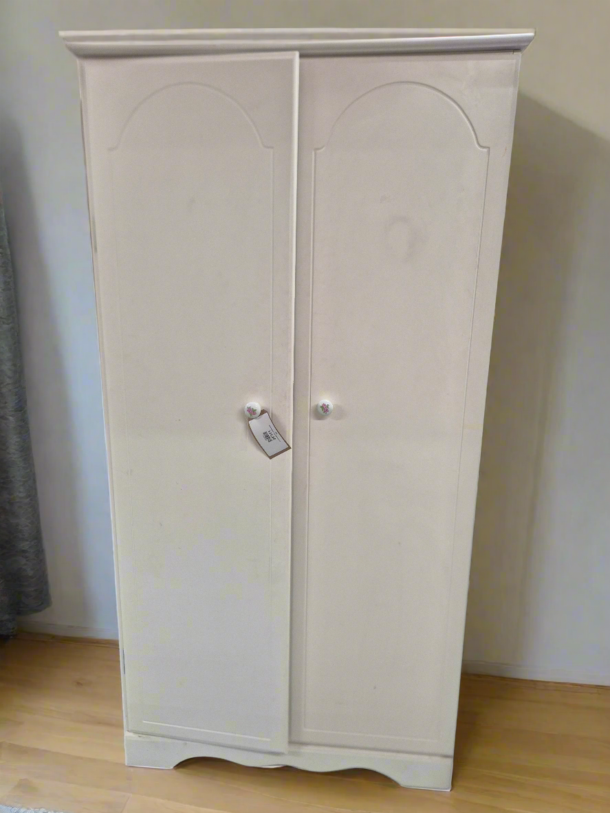 White laminate 2 door wardrobe 2125