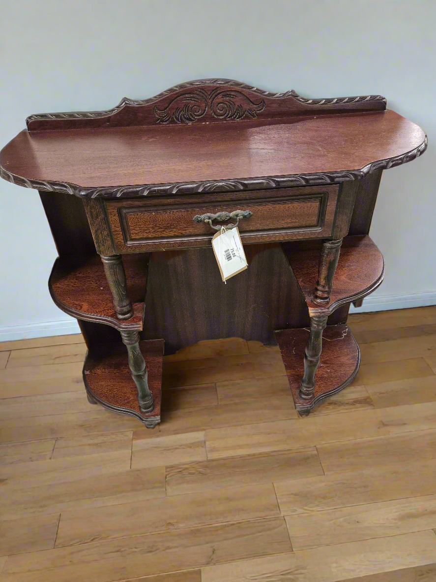 Rossmore mahogany half moon 1 drawer console table 4224