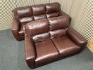3+2 dark brown real leather sofa suite 44786