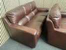 3+2 dark brown real leather sofa suite 44786