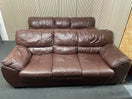 3+3 large dark brown leather sofa suite 44802